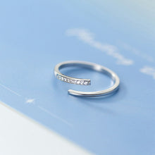 Load image into Gallery viewer, Sparkle Swirl Silver Ring - Stylishever
