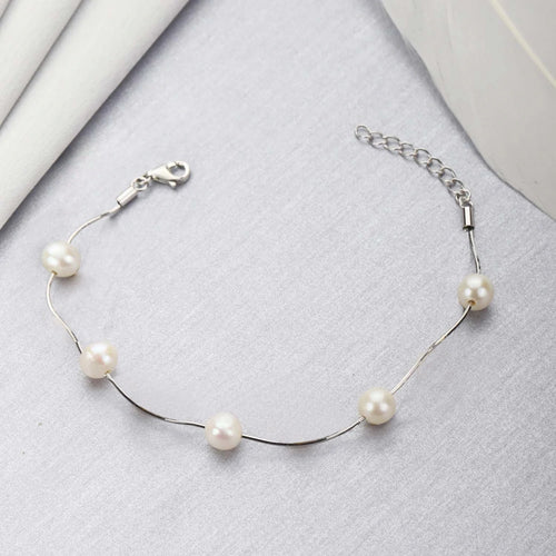 Divine Pearl Silver Bracelet - Stylishever
