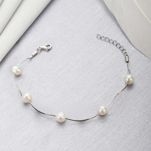 Divine Pearl Silver Bracelet - Stylishever