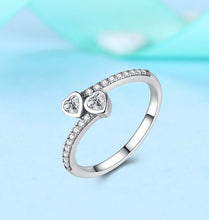 Load image into Gallery viewer, Pandora Two Sparking Hearts Silver Ring - Stylishever
