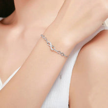 Load image into Gallery viewer, Crystal Infinity Charm Silver Bracelet - Stylishever
