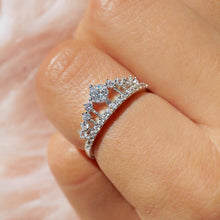 Load image into Gallery viewer, Diamond Tiara Crown Silver Ring - Stylishever

