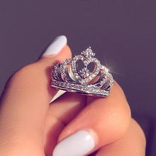 Load image into Gallery viewer, Princess Crown silver Ring - Stylishever
