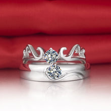 Load image into Gallery viewer, Heart wing 💕 couple silver ring - Stylishever
