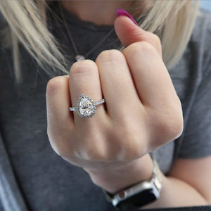 Pear moissanite diamond 💎 ring - Stylishever