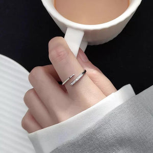 Sparkle Swirl Silver Ring - Stylishever