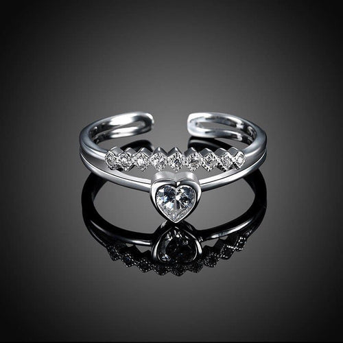 Charismatic Cupid Heart Silver Ring - Stylishever