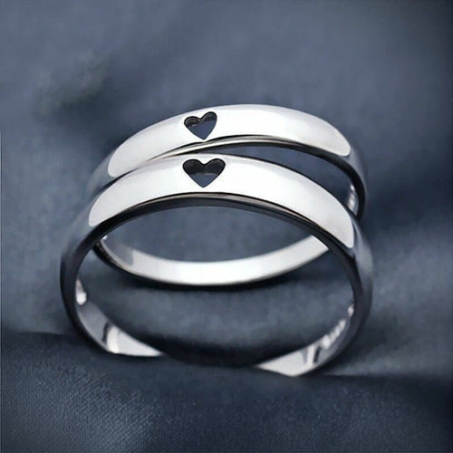 His & Her Love Heart Silver Couple Matching Rings ❤️💍 - Stylishever