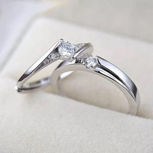 Load image into Gallery viewer, Scarlet Imperial Diamond Couple Silver Ring set - Stylishever

