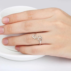 Paw Footprint Silver Ring 🐾💍 - Stylishever