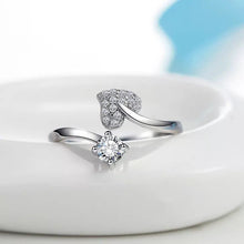 Load image into Gallery viewer, SHIMMERING HEART DIAMOND SILVER RING - Stylishever
