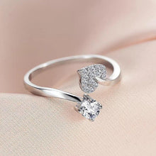 Load image into Gallery viewer, SHIMMERING HEART DIAMOND SILVER RING - Stylishever
