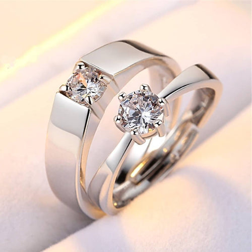 Attractive Crystal Couple Rings - Stylishever