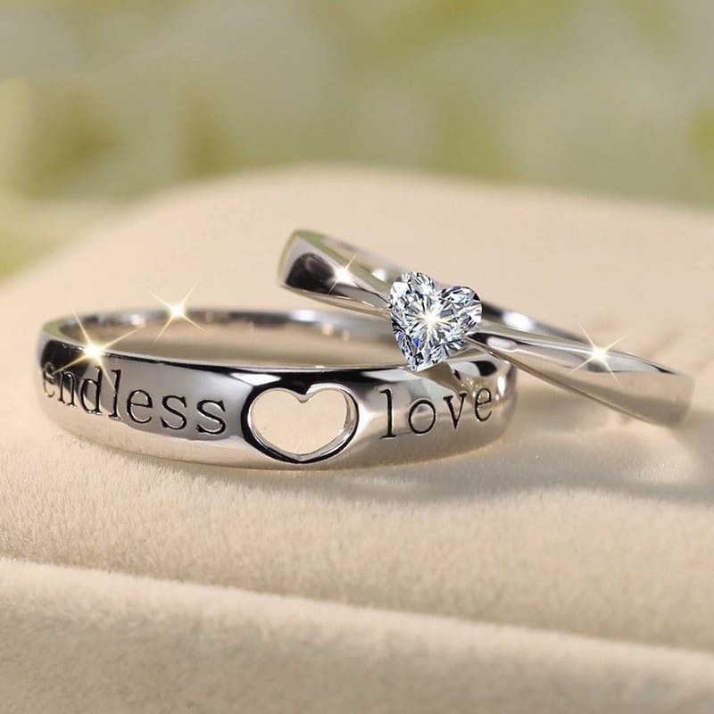 Endless Love Couple Silver Ring ( Original Silver ) - Stylishever