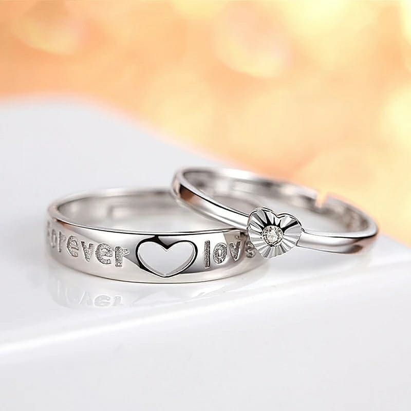 Forever ❤️ Love Couple Silver Ring ( Original Silver ) - Stylishever