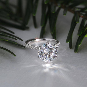 SOLITAIRE DIAMOND SILVER RING - Stylishever