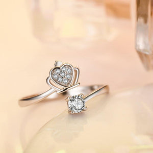 SILVERETTE PRINCESS CROWN SILVER RING - Stylishever