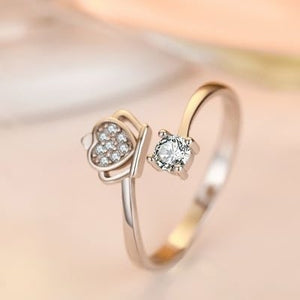SILVERETTE PRINCESS CROWN SILVER RING - Stylishever