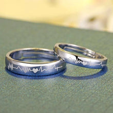 Load image into Gallery viewer, HEART BEAT COUPLE SILVER RING - Stylishever
