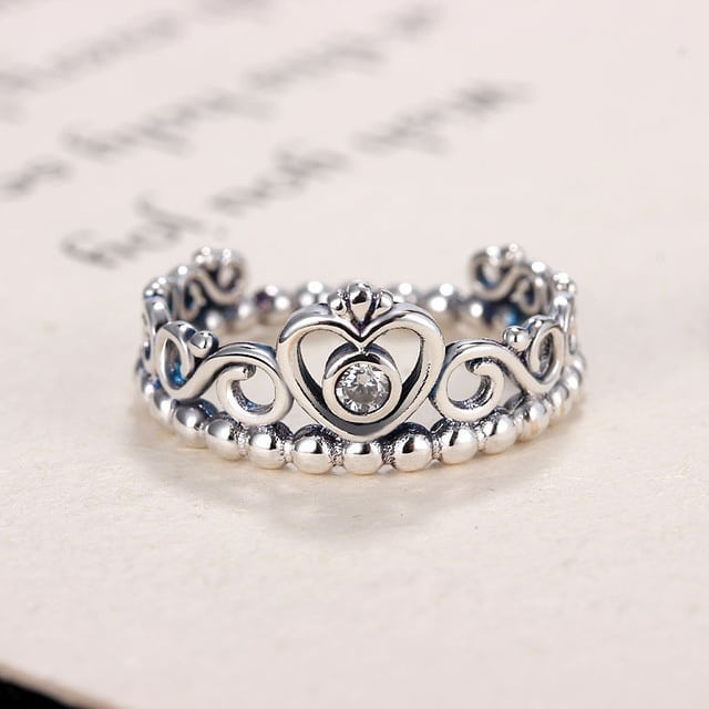 PRINCESS CROWN SILVER RING - Stylishever