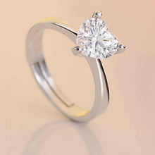 Load image into Gallery viewer, HEART CRYSTAL DIAMOND SILVER RING - Stylishever
