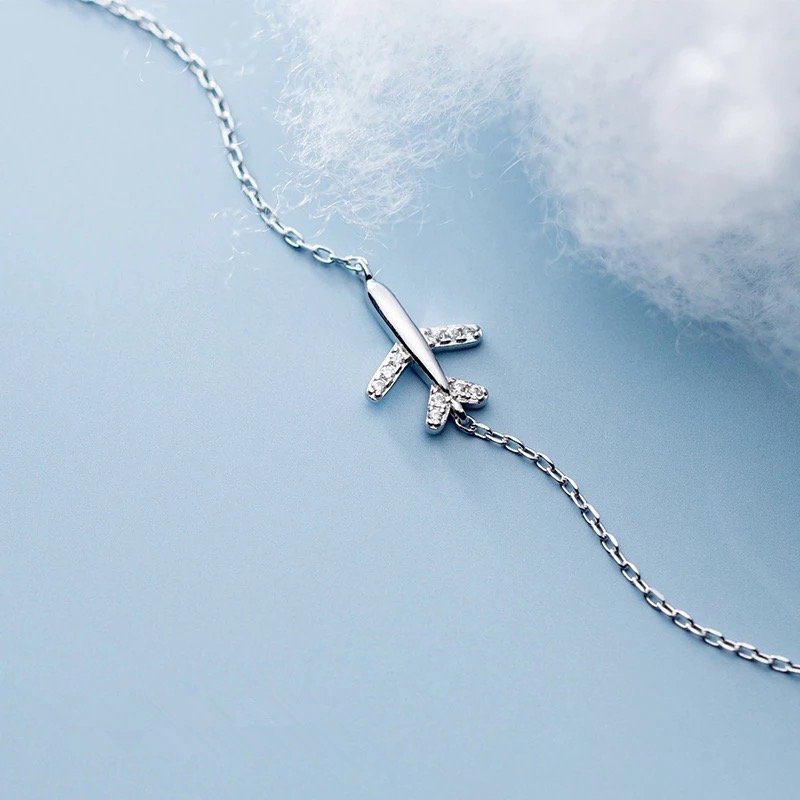 Travel Airplane “✈︎” Silver Bracelet - Stylishever