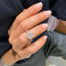 Load image into Gallery viewer, EMRALD CUT DIAMOND SILVER RING - Stylishever
