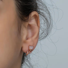 Load image into Gallery viewer, Tulip Silver Earrings with Baguette Stone - Stylishever
