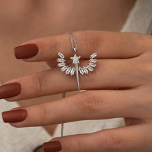 Load image into Gallery viewer, Baguette Stone Angel Silver Necklace - Stylishever
